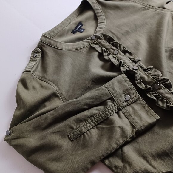 Talbots Ruffle Front Tab Sleeve Mini Dress - Picture 4 of 16